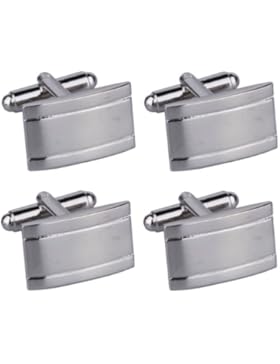 Zwei Sets : Klassische Edelstahl Manschettenknöpfe