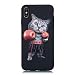 Produktbild Everainy Kompatibel für iPhone XS MAX Hülle Silikon Bumper Gummi Neu Cover Hüllen für iPhone XS MAX Handyhülle Stoßfest TPU Stoßstange Schwarz Schutzhülle (Katze)