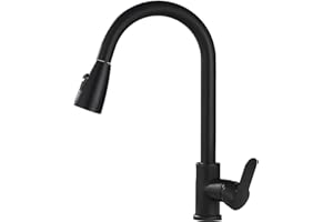 SKYLILY Kitchen Sink Taps Mixer with Pull Out Spray, Kitchen faucets,Single Handle 360° Swivel,Kitchen Spray Tap,Kitchen Tap Brushed Stainless Steel,Kitchen Mixer Tap with 2 Spary Modes