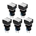 Produktbild 5 PCS 5p Latching 1 NO 1 NC weiß neon light kariert Push Button Switch DC 24 V