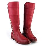 2.Men kniehohe Lederstiefel ist aus hochwertigen Materialien, Langer Stiefel abriebfest genug für Ihren täglichen Trage Motorrad-Radfahrer-Reitpferd Schnee Regen.