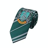 DISEÑO ESMERADO & FIEL A LAS PELÍCULAS HARRY POTTER: estacorbata a rayas verde y gris presenta los motivos y colores de la Casa Slytherin de la escuela de Hogwarts!