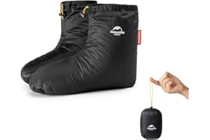 WINDHIKE Naturehike Ultralight Winter Goose Down Booties, Camping Warm & Cozy Down Sleeping Socks for Men & Women, Down Filled Slipper Boots with Storage Bag