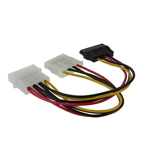 LP4 auf SATA, cablecreation [5] 6 LP4 auf LP4 SATA Power Y Kabel Adapter - 2
