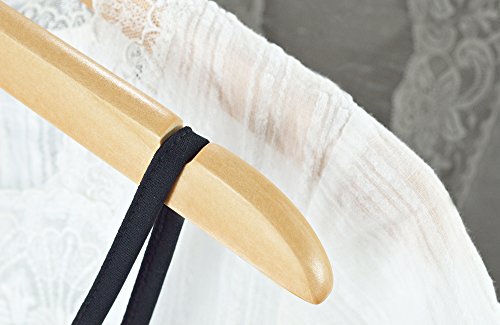 Kleiderbügel aus Holz ohne Hosensteg – 10 Stück – 2 Sets – mit Einkerbung - 6