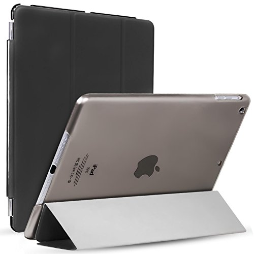 iPad Mini 1 / 2 / 3 Hülle Smart-Cover Schutzfülle inklusive Schutzfolie und Touchpen Cover Case farbige Rückseite iPad Mini 1 2 3 Stand mit Sleep Funktion Etui Hülle Tasche Holder Schwarz