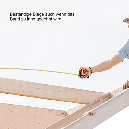 Tacklife TM-B02 Klassisches Maßband 5M, tragebares Bandmaß mit Feststeller und automatischem Rücklauf Funktion, Kunststoffgehäuse, Messung von Haushalt, Zimmerei - 6