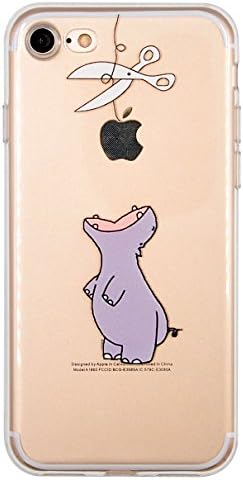 iPhone 7 Case, Offly Transparent Flexible Silicone TPU Protective Case, Creative Fantasy Pattern for Apple iPhone 7 - Little Hippo