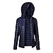 Produktbild Leichte Daunenmantel Damen Briskorry Frauen Ultraleicht Wintermantel Winterparka Winterjacke mit Kapuze Kurze Dünne Baumwolle Übergangsjacke Damenjacken