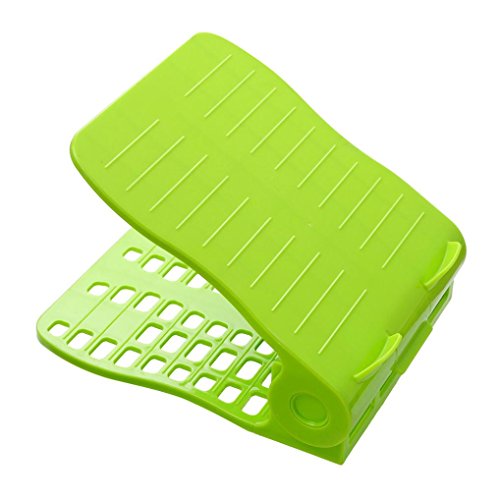 Preisvergleich Produktbild Schuhregale Shoes Organizer HKFV Mehrfarbige Präsentationsständer-Schuh-Organisa... Plastikregal-Lagerung Doppelverstellbarer einstellbarer Lagerregal (D)