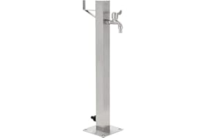 Tidyard Fontana da Giardino Colonna, Fontana da Giardino in Acciaio Inox, Fontanella Giardino Esterno, 5x5x65 cm Argento