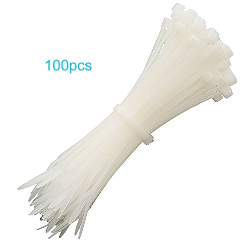Preisvergleich Produktbild 100 Stück Nylon Kabelbinder 300x4mm -- weiß