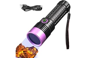 HUHKOUAE Yooperlite Stone Light ，365nm Uv Flashlight Black Light Flashlight Rechargeable for Resin Curing, Rocks Searching, Scorpion & Pet Urine Finding(Batteries are Included)