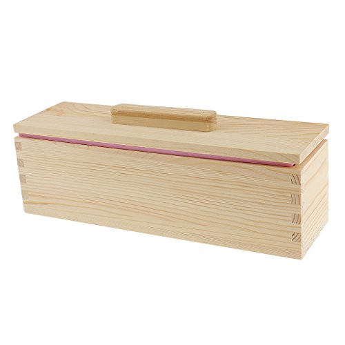 Gazechimp Seifen Silikonform Seifenformen mit rechteckige Holzkiste – DIY Handgemacht Seifen Formen Box – Rosa, 900ml - 3