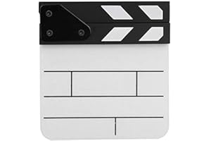 TOSUNY Mini-Acryl-Filmklappe Director's Film Clapboard Easy Wipe Cut Action-Szene Clapper Board Schiefer mit Stift für Filme, TV-Shows, Heimtextilien(Schwarz-Weiss)