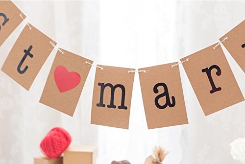 Musuntas Girlande Vintage / Rustikal Kraftpappe “Just Married“, – als Deko zur Hochzeit - 2