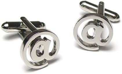 Silver Tone At @ Sign Symbol Mens Suit Shirt Dress Cufflinks Cuff Links Gift Accessories