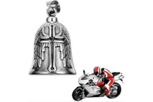 Unpoten Biker Guardian Bell Motorrad Glöckchen, Motorradglocke Schlüsselanhänger, Schutzglocke Engel Reitglocke, Anhänger mit Kette Zubehör