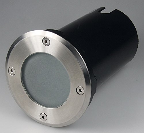 Preisvergleich Produktbild ChiliTec Bodeneinbaustrahler Edelstahl, rund, trittfest, befahrbar 2000Kg - IP65 - für GU10 230V Leuchtmittel