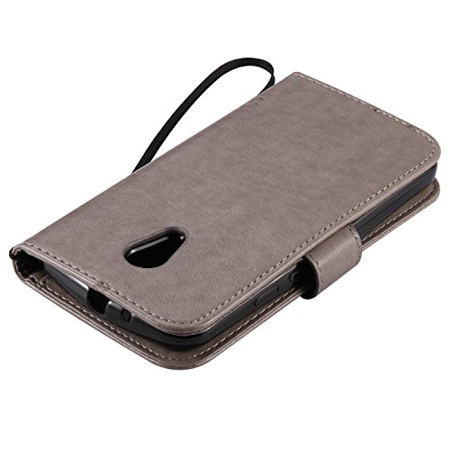 Chreey Motorola Moto G2 / G LTE (5 Zoll) Hülle Cover Case Leder Muster Flip Etui Case Echt ,Kreditkartenslot , geeignet für Ihr Handy-Gehäuse zu schützen,(Baum – Katze) - 6
