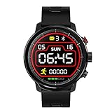 L5 Smartwatch LED Fitness Armband | Pulsmesser Kalorie Tracker IP68 Wasserdicht, GPS Sport Fitness Tracker für Damen Herren mit iOS Android, Lange Standby (❤️ Schwarz)