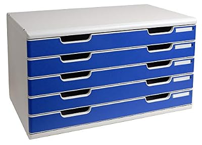 Exacompta Modulo A3 Module de classement 5 tiroirs Gris/Bleu