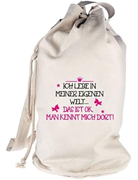 Meine eigene Welt, Einhorn Unicorn bedruckter Seesack Umhängetasche Schultertasche Beutel Bag