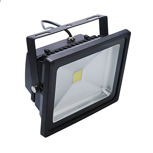 Auralum® 50W LED Baustrahler Flutlicht Fluter Gartenstrahler Scheinwerfer wasserdicht IP65 kaltweiss 6000-6500K schwarz - 2