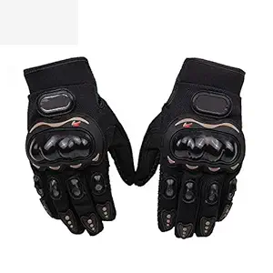 Rivoxx Probiker Synthetic Leather Motorcycle Gloves (Black, Medium)