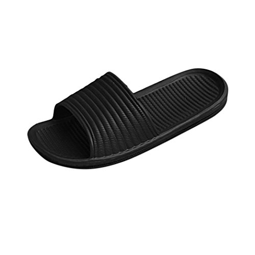 Preisvergleich Produktbild Badelatschen Zehensandale Herren Badeschuhe Sommer Hausschuhe Beach Schwimmbadschuhe Sandalen Zehentrenner Outdoorschuhe Strandschuhe Erwachsene Hausschuhe Dusch Badeschuhe LMMVP (41 EU, Schwarz)