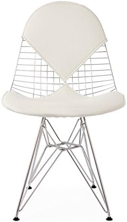 The Inventors Chrome Eiffel Wire Chair with White Bikini Cushion