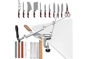 SEAAN Affilacoltelli manuale Professional 7 Whetstones, Affilacoltelli Flip Design con rotazione di 360 ° per la cucina di casa, Rettifica di parti di precisione