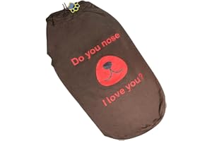 A+A Pets Graphic Printed Do You Nose I Love You Premium Tshirt for Dog, Puppy, and Cat Round Neck Breathable Costumes Soft, Light Weight Apparel 100% Cotton (XS, Brown)