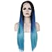 Produktbild 26" Lace Front Wig Perücke Cosplay Fasching Gothic Mixed Blau Ladieshair gelatte