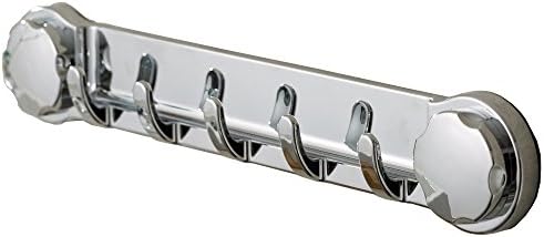 Bathroom Coat RobeTowel Hook Rack Shower Hanger with Suction Cup Bracket, 5 Hooks