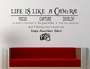 Wallstick Camera Quotes Wall Sticker (Vinyl, 49 cm x 4 cm x 4 cm) (72-164)