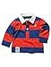 M&Co Baby Boy Long Sleeve Number 15 Logo Stripe Print Sports Rugby Polo Shirt Collar T-Shirt Red 12/18 Mnth
