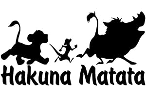 AeRko Autocollants créatifs Hakuna Matata animaux pour voiture, décalcomanies décoratives en vinyle, décalcomanies de style de voiture, pare-chocs fenêtre (couleur : A, taille : 30 cm)