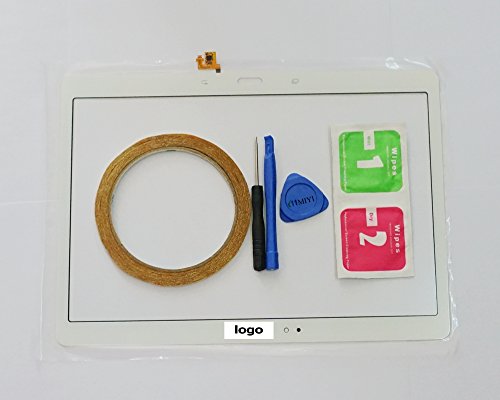 MIYI Neu Touchscreen Digitizer Front Glas Scheibe Display Ersatz Reparatur Für Samsung Galaxy Tab S 10.5" SM-T800 T802 T805 + Aufkleber + Werkzeuge + Reinigungsset (Weiß)