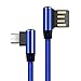 Produktbild MANTIS Micro USB Kabel Schnellladung Nylon Kabel 90 Grad Daten Sync Kabel für Samsung Xiaomi Android Reversible L Flexkabel (Blue)
