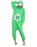 Honeystore Jumpsuit Tier Cartoon Glück Bär Fasching Halloween Kostüm Sleepsuit Cosplay Pyjama Schlafanzug Erwachsene Unisex Kigurumi Tier Onesize L