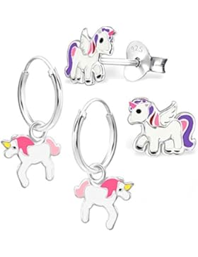 GH1a 2 PAAR Einhorn Creolen + Oh