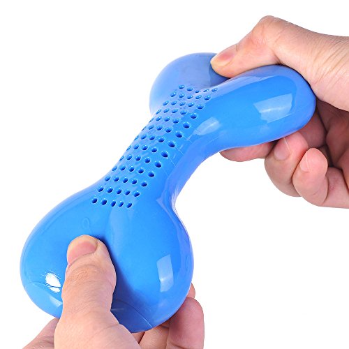 SlowTon-Pet-Dog-Chew-Toy-Arctic-Cooling-Freeze-Fetch-Food-Teething-Chew-Puzzle-Training-Dumbbell-and-Teeth-Cleaning-Treat-Tooth-Gums-Massage-Grinding-Rubber-Chew-Toy-Bone-for-Pet-Dogs-Pals