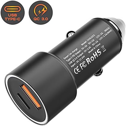 MeanLove USB Type C Car Charger with PD 36W, Quick Charge 3.0 Car Charger Plug with PD for iPhone 8/X, Galaxy, HTC, Huawei, Google Pixel/XL Tablet etc