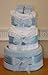 Beautiful 3 Tier Baby Boy Nappy Cake/Baby Shower Gift