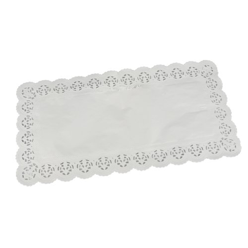 18 Tortenspitze, eckig, 400 x 200 mm, weiß - Kuchen-Unterlagen, Spitzenpapiere, Torten-Unterlagen