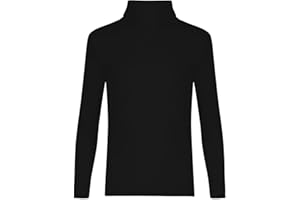 LUXFAB Kids Unisex Girls Boys Rib Polo Neck Top Turtle Neck Long Sleeve Rib Tops Size 5/6 7/8 9/10 11/12 & 13 Years