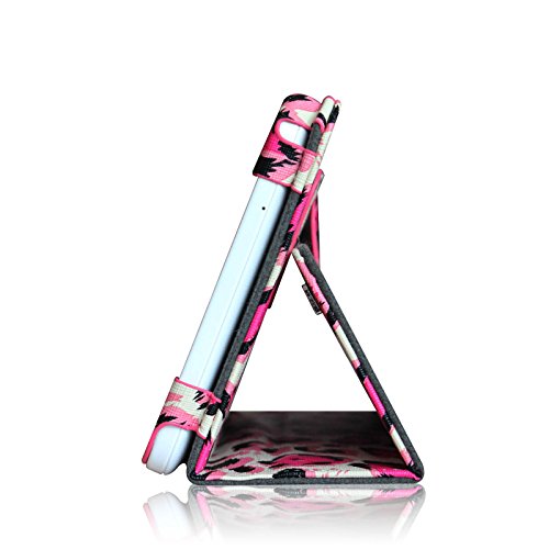 [Eckenschutz] Fintie Samsung Galaxy Tab 3 7.0 Lite T110 T111 T113 T116 Hülle Case – Slim Fit Folio Bookstyle Kunstleder Schutzhülle Cover Tasche mit Ständerfunktion für Tab 3 Lite 7.0 Zoll Tablet, Leopard Pink - 8