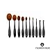 SONGQEE(TM) Cosmetic Makeup Face Powder Blusher Mini Toothbrush Curve Foundation Brush-Beauty Cosmetics Tools (10PCS Set)