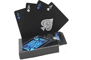 Jieddey Spelkort cool svart, 54 ark professionellt däck, vattentät plast standard magiska pokerkort för familjefest grillsamm